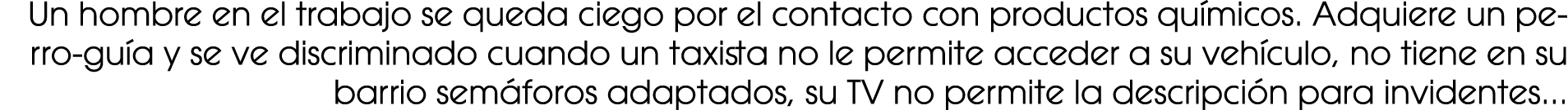 Un hombre en el trabajo se queda ciego por el contacto con productos qu micos. Adquiere un perro gu a y se ve discrim...